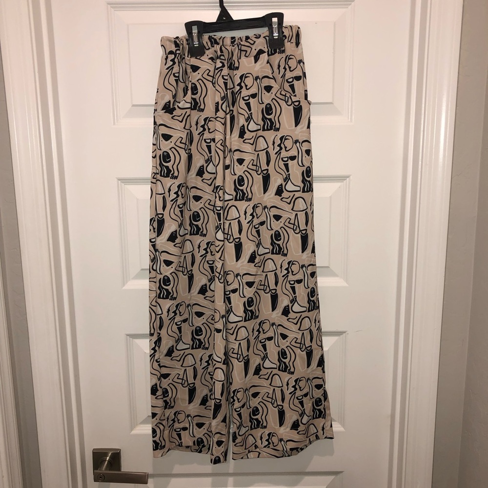 Dazey LA x Free People x Anthropologie Abstract Lagenlook Drop Crotch Pants sz M